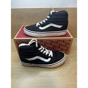 Vans Ward Hi Shoes Womens Size 6 Canvas Black White Skate Sneakers Shoes $69